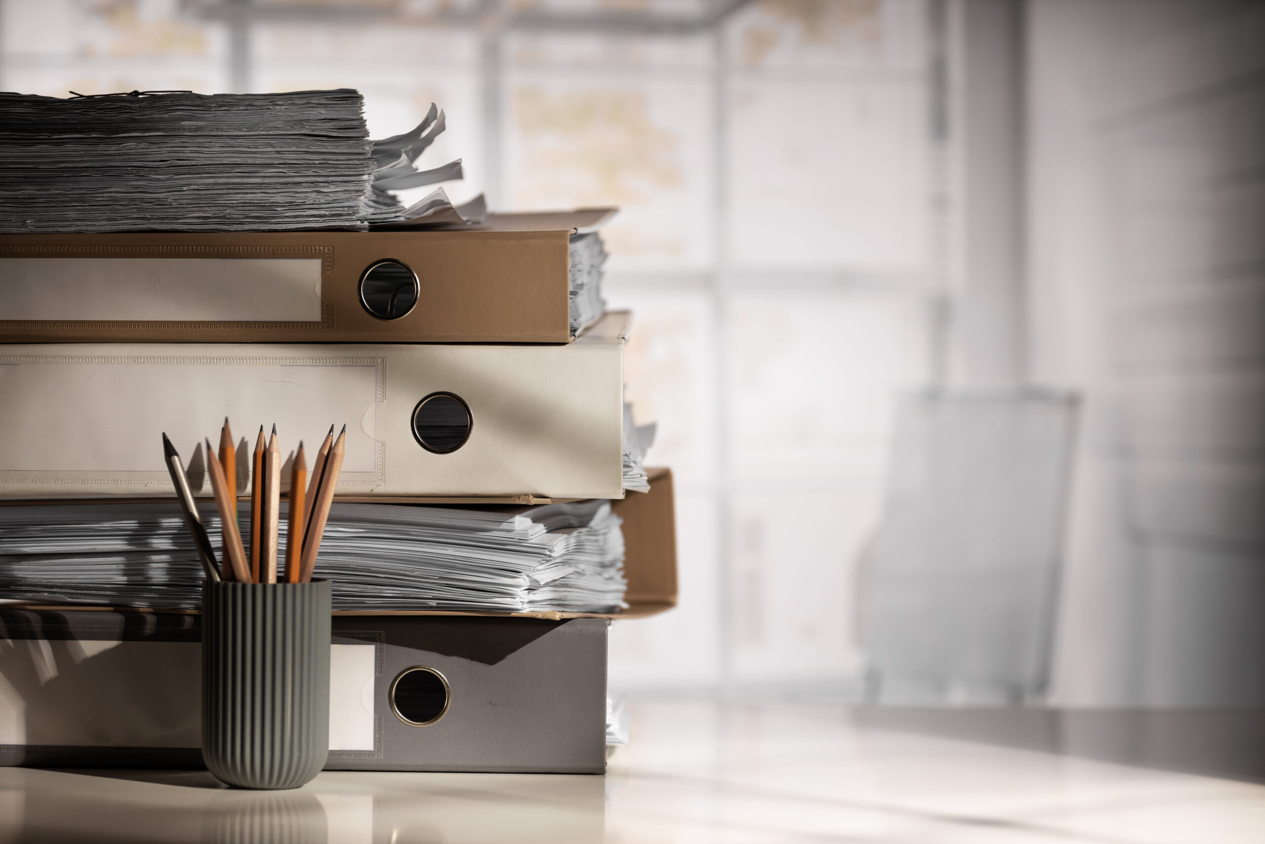 la nature morte de la pile de documents